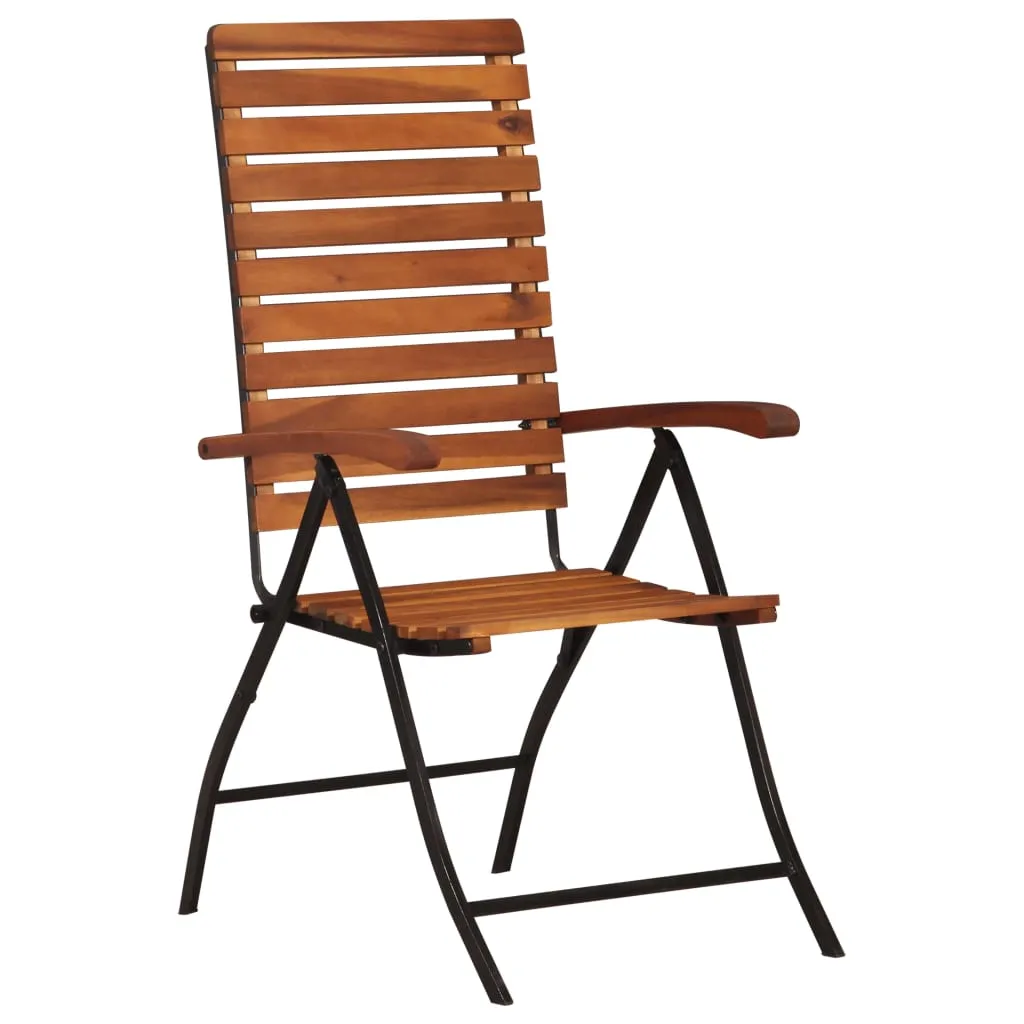 Reclining Patio Chairs 2 pcs Solid Wood Acacia