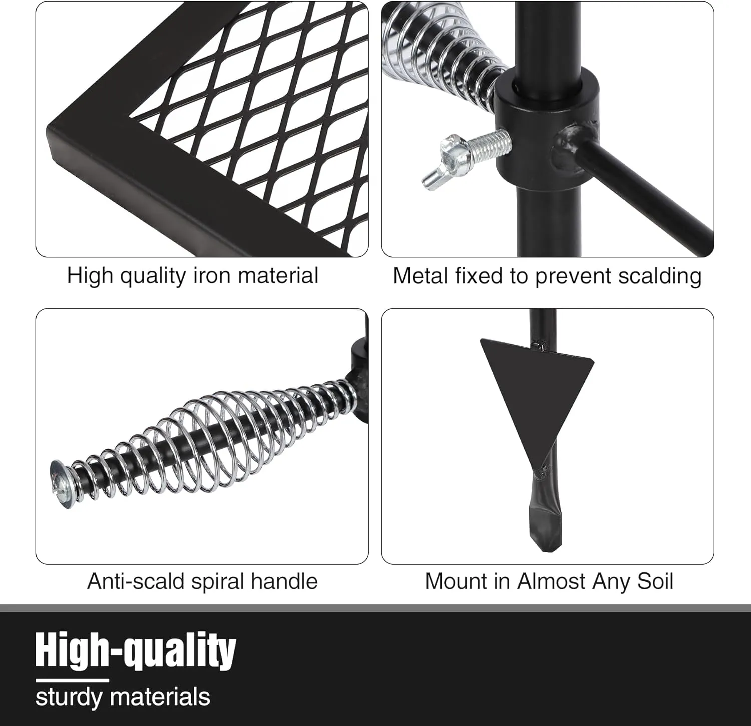 REDCAMP Folding Swivel Campfire Grill, Portable Fire Pit Grill Grate Over Fire Pit, Heavy Duty Steel Grate & Camp Fire Rack with Carrying Bag for Outdoor Camping Cooking