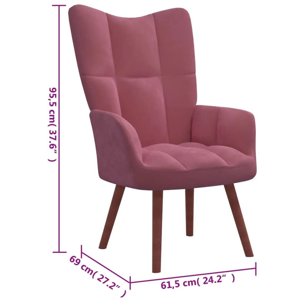 Relaxing Chair Pink Velvet
