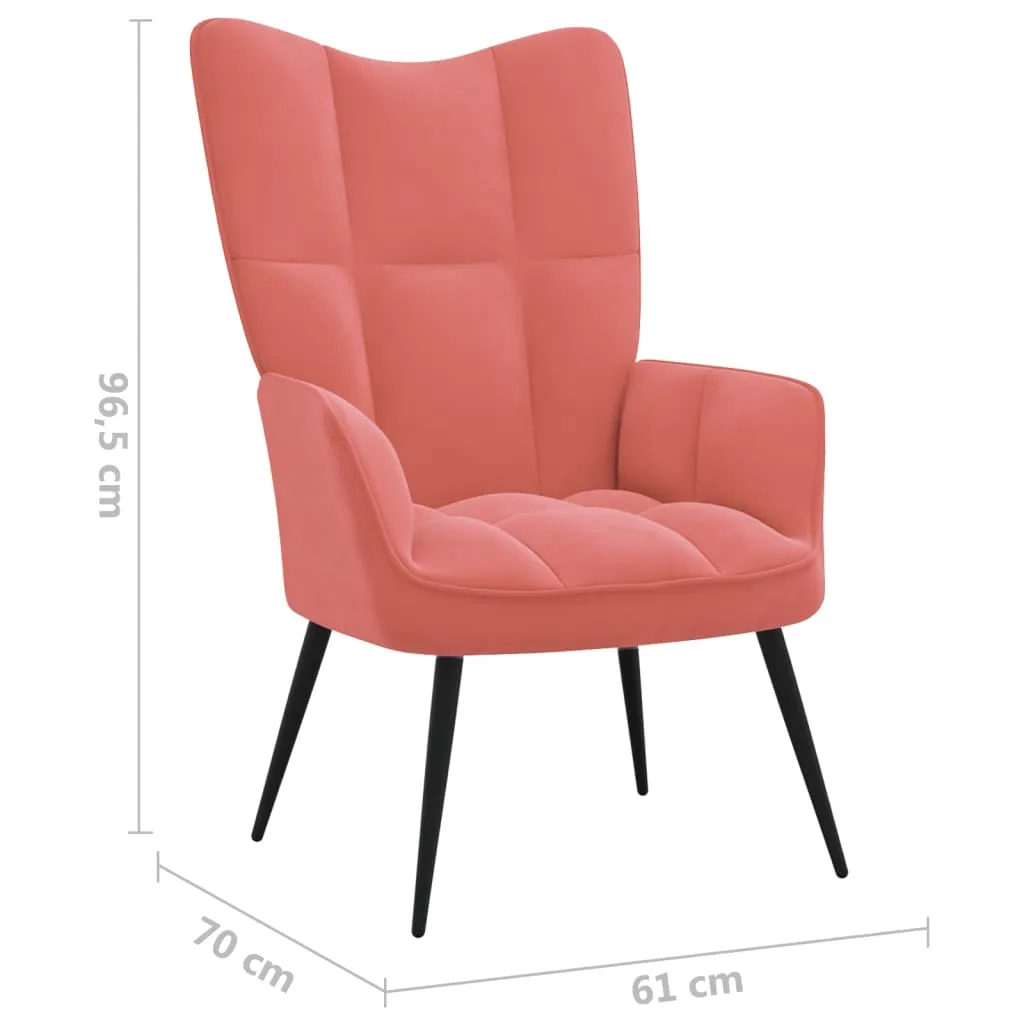 Relaxing Chair Pink Velvet