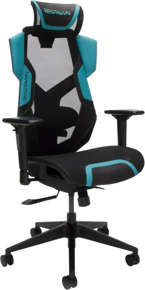 RESPAWN FLEXX Mesh Gaming Chair With Lumbar Support,Ergonomic Gaming Chair with Recline/Tilt Tension Controls, Adjustable Arms, 300lb Max Weight With Wheels for Computer/Desk/Office -Teal