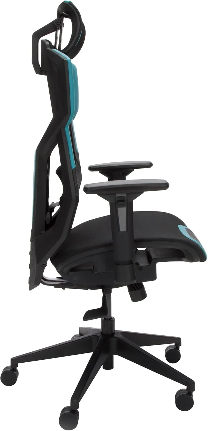 RESPAWN FLEXX Mesh Gaming Chair With Lumbar Support,Ergonomic Gaming Chair with Recline/Tilt Tension Controls, Adjustable Arms, 300lb Max Weight With Wheels for Computer/Desk/Office -Teal