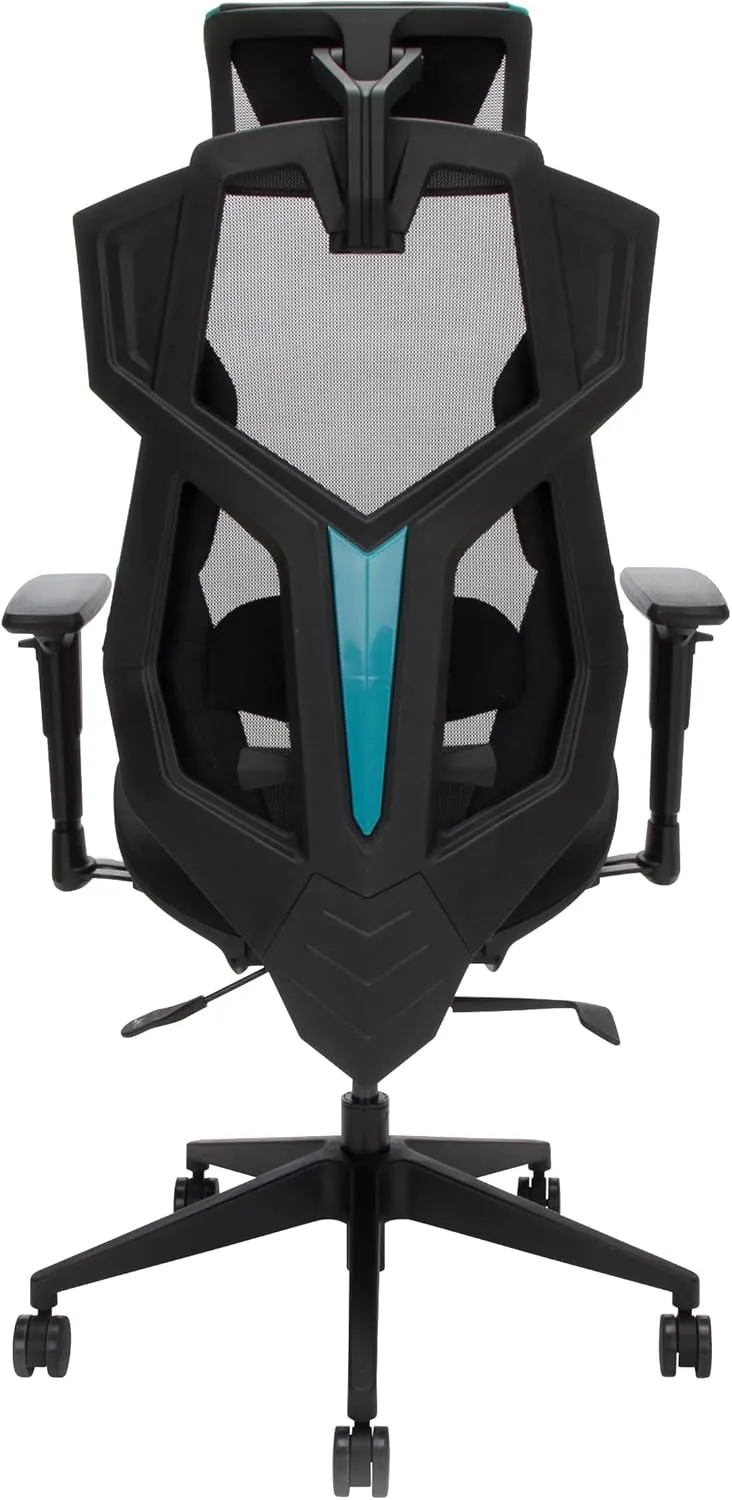 RESPAWN FLEXX Mesh Gaming Chair With Lumbar Support,Ergonomic Gaming Chair with Recline/Tilt Tension Controls, Adjustable Arms, 300lb Max Weight With Wheels for Computer/Desk/Office -Teal