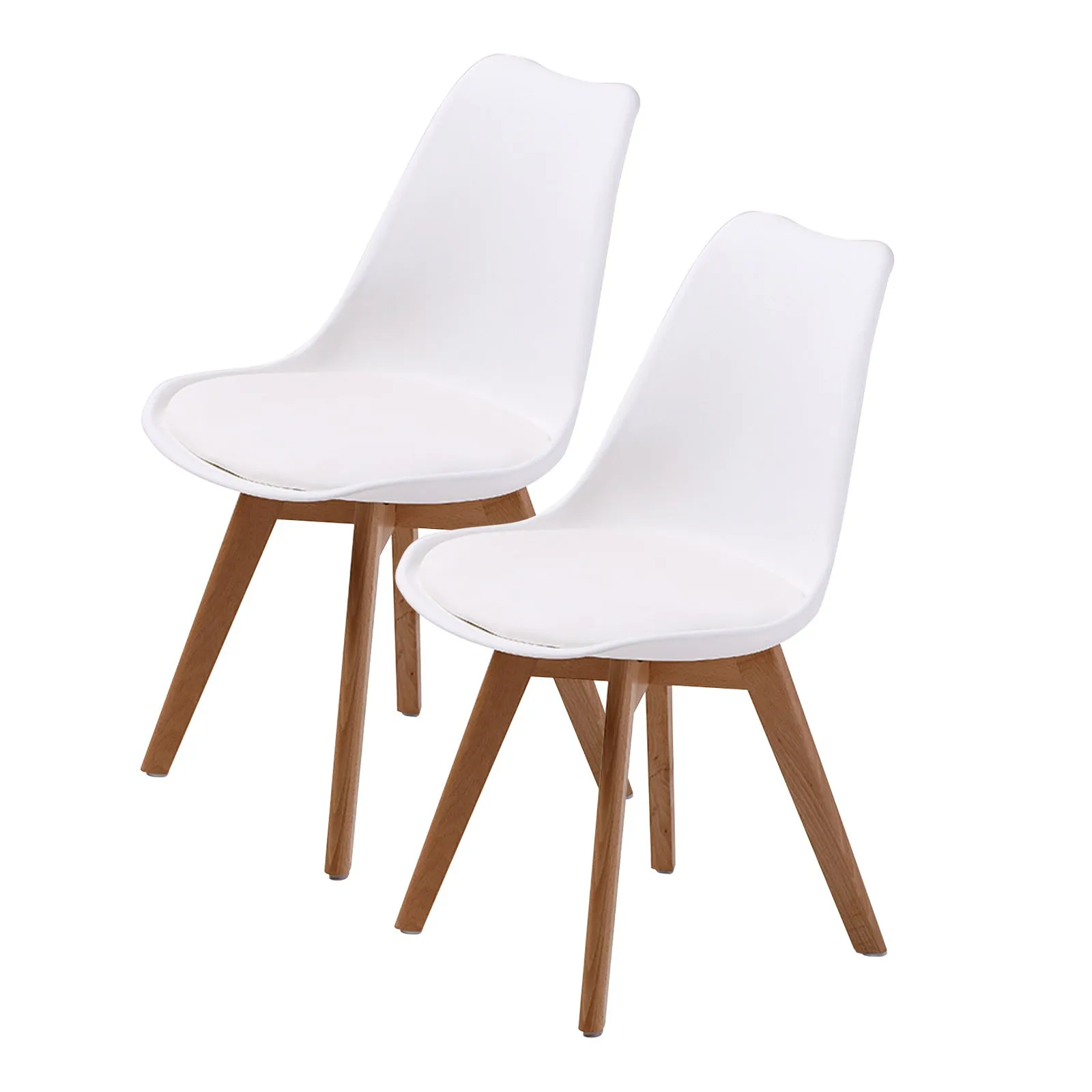 Retro (Set of 2) PU Leather Dining Chairs - White