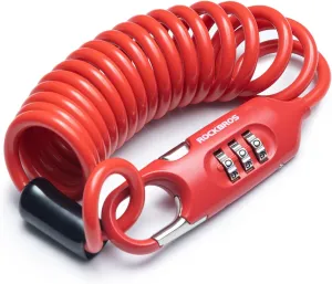ROCKBROS 6FT Long Bike Lock Cable Combination Motorcycle Helmet Lock, Portable, Anti-Theft, for Scooter/Bicycle/Ebike