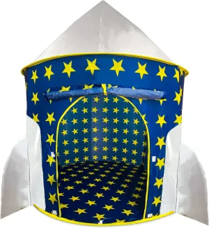 Rocket Ship Play Tent Portable Cosmic Fun for Kids, Collapsible Design for Easy Storage, Spacious and Ventilated Playhouse, and Safe