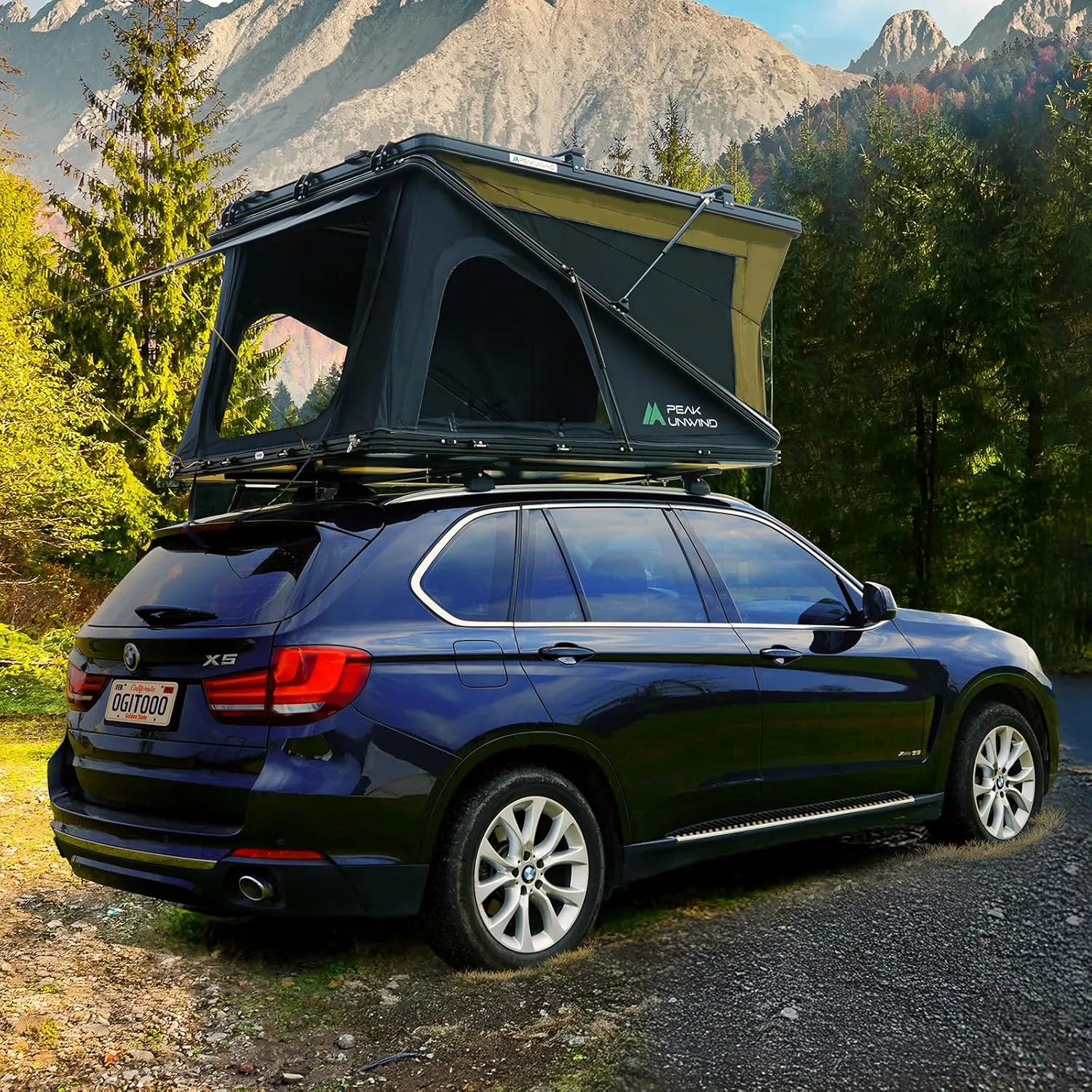 Rooftop Tent Hard Shell, 4 Person, Grey, Modern Style, Vehicle Mounted, Waterproof, 4 Season, Easy Setup, SUV/Jeep/Pickup Truck, Camping & Hiking, Car Camping