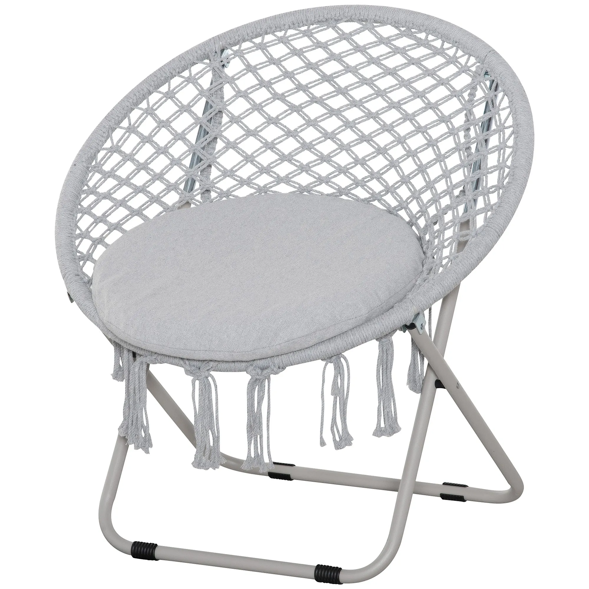 Rootz Hanging Chair - Round Garden Chair - Moon Papasan - Great Comfort - 77cm x 64cm x 78cm - Foldable Bohemian Chic