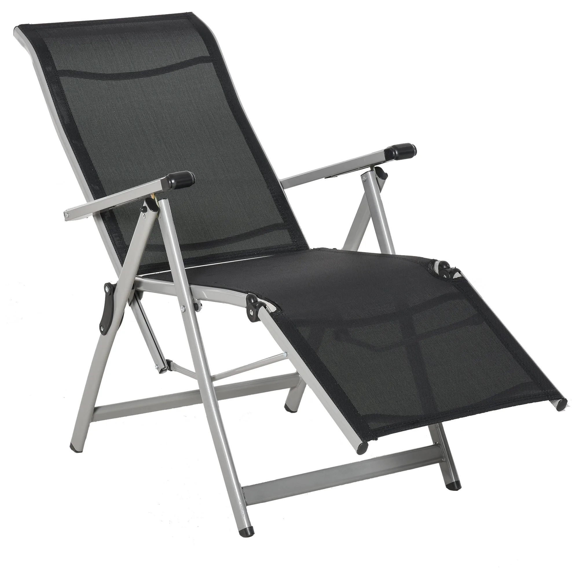 Rootz Lying Chair Sun Lounger - Foldable Recliner - Adjustable Deck Chair - Ultimate Comfort - 153cm x 58cm x 76cm