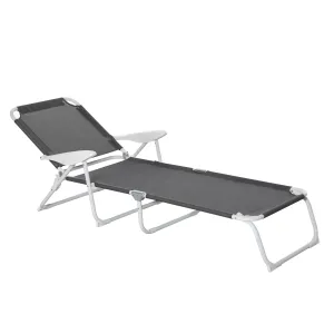 Rootz Multi-Position Sun Lounger - Garden Deck Chair - Outdoor Recliner - Comfortable Seating - 186L x 66B x 80H cm