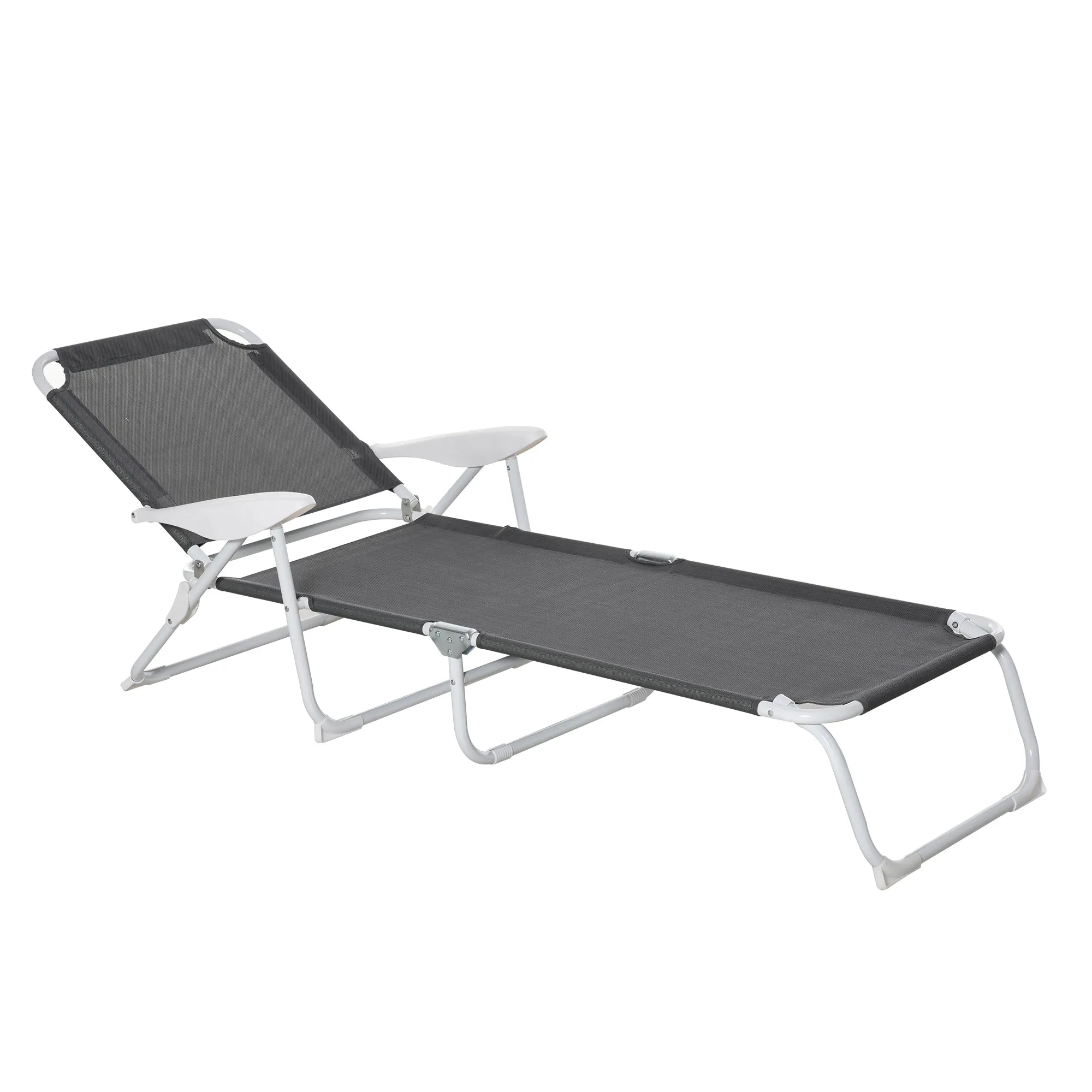 Rootz Multi-Position Sun Lounger - Garden Deck Chair - Outdoor Recliner - Comfortable Seating - 186L x 66B x 80H cm