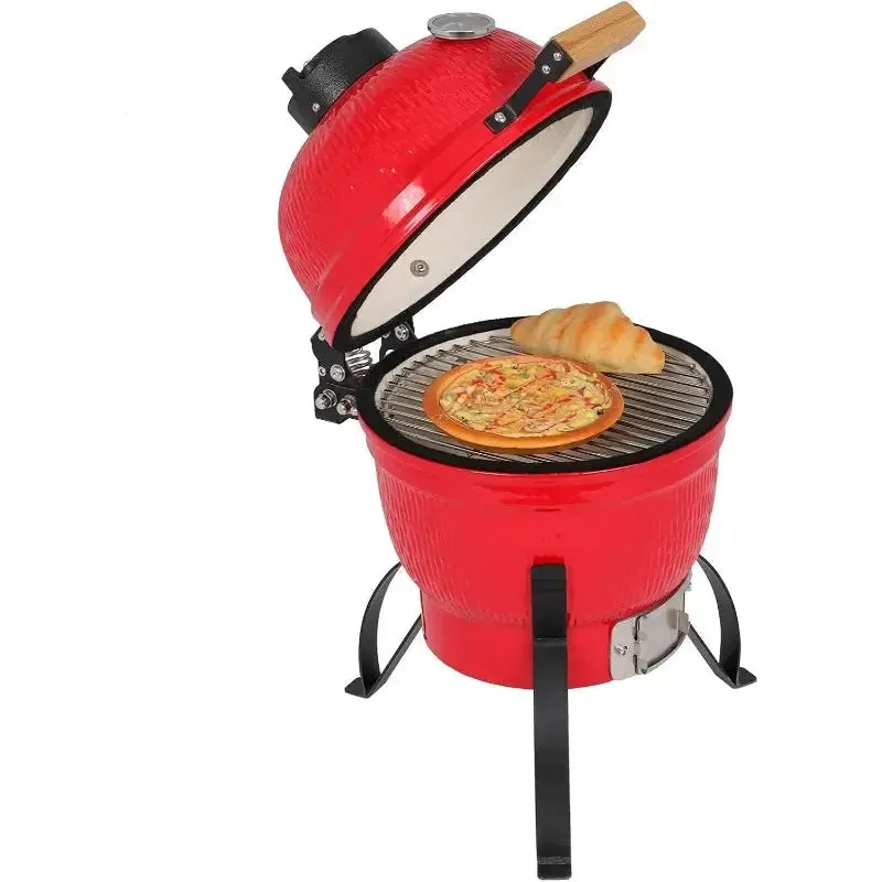 Round Thermometer with Metho Ceramic Charcoal 13" on for Portable Grill, Grill Kamado Variations Cooking Grill, Anti-slip Super affordable Barbecue