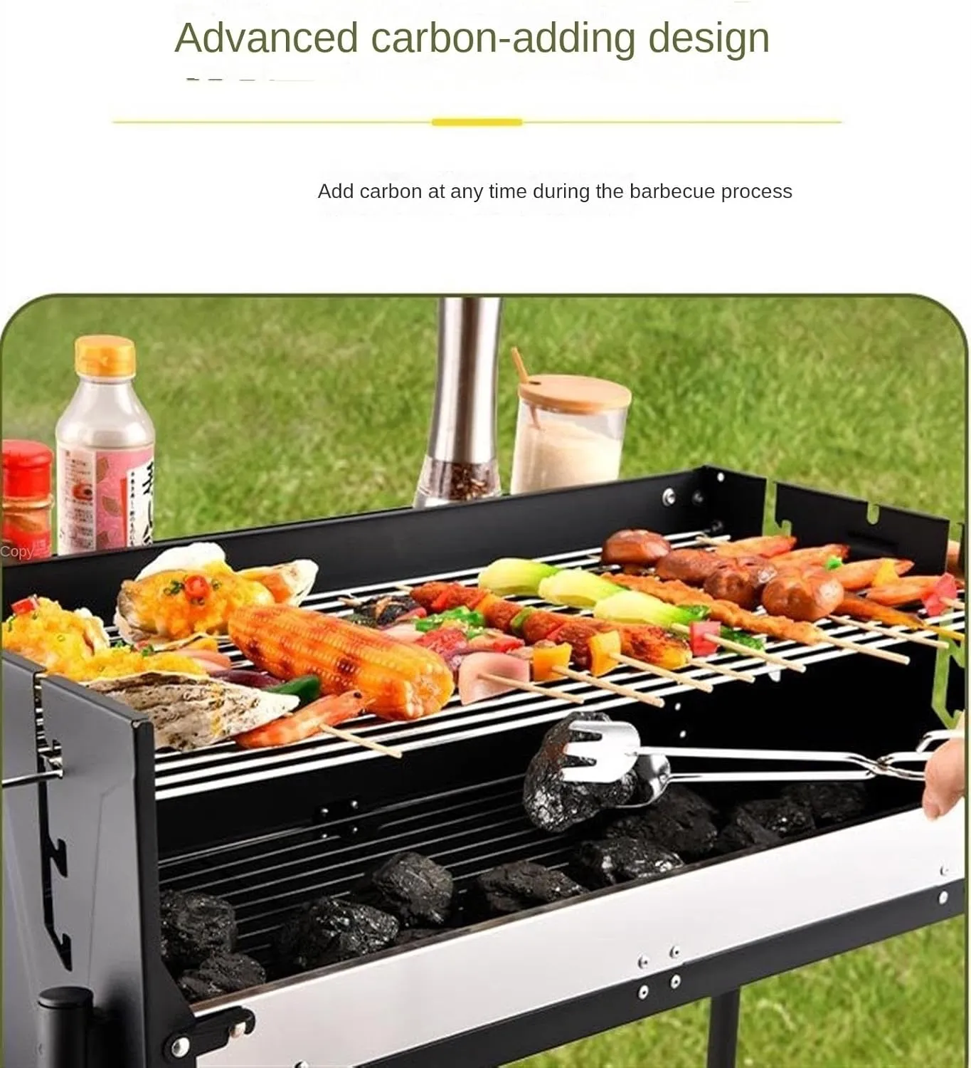 RUVOO BBQ Grill Portable Charcoal Grills BBQ Grill Cooking Barbecue Grill for Backyard Party Picnic Travel