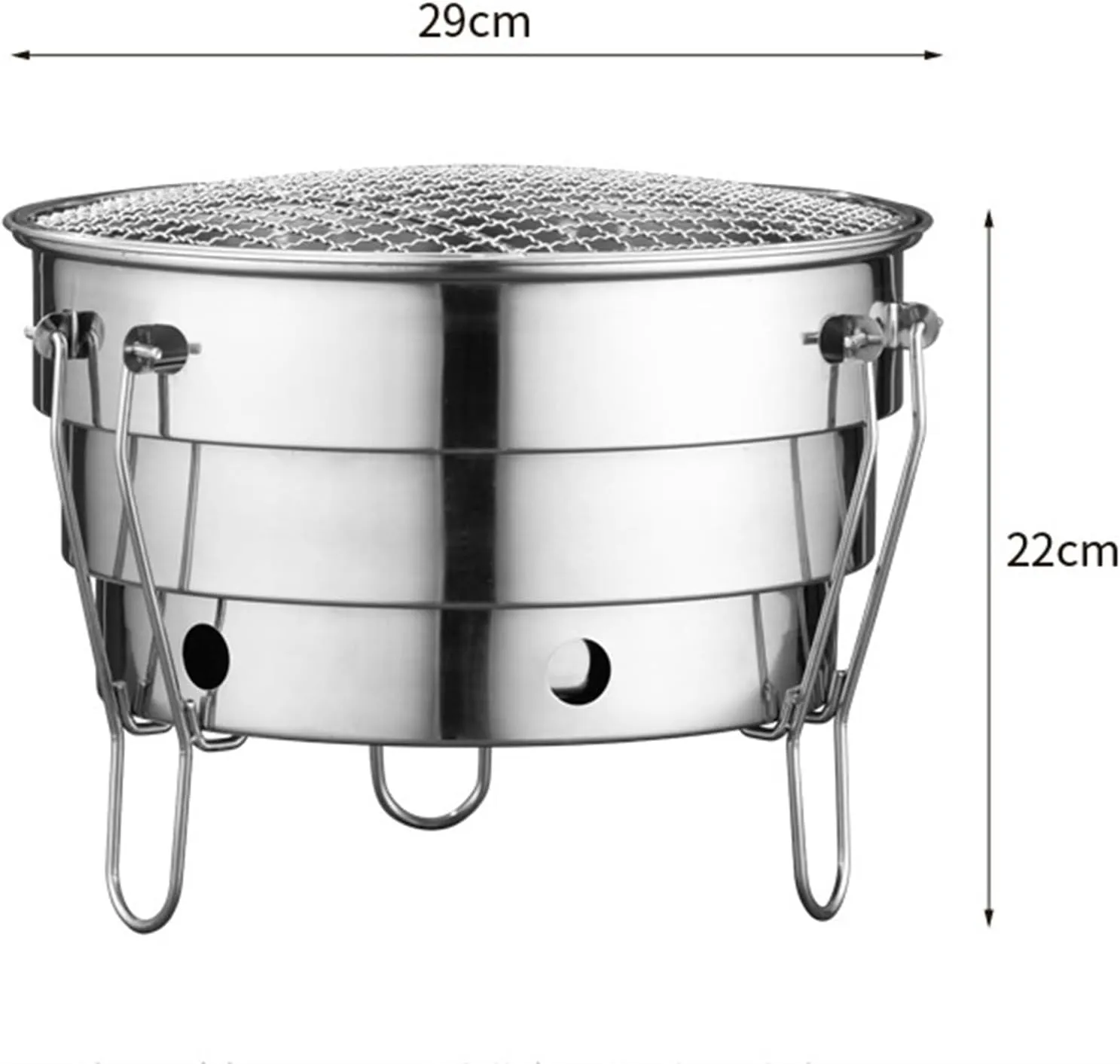RUVOO BBQ Grill Tabletop Portable Grill BBQ Charcoal Grill Stainless Steel Barbecue Grill for Outdoor
