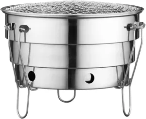 RUVOO BBQ Grill Tabletop Portable Grill BBQ Charcoal Grill Stainless Steel Barbecue Grill for Outdoor