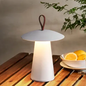 Rynx | Lamplust Wireless Rechargeable Table Lamps, 12 Inches, Matte White, Dimmable Table Lamp With USB Port, Touch Control, Weather Resistant, Battery Powered Table Lamps For Living Room, Mid Century Modern Lamp