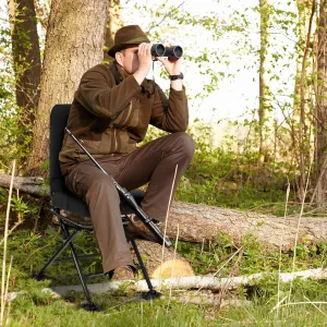 S AFSTAR Safstar Folding Hunting Chair, 360 Degree Swivel Hunting Blind with Padded Cushion & 330LBS Load Capacity, Portable Hunting Foam Seat, Ground Blind Chair for Hunting Dove Deer Turkey