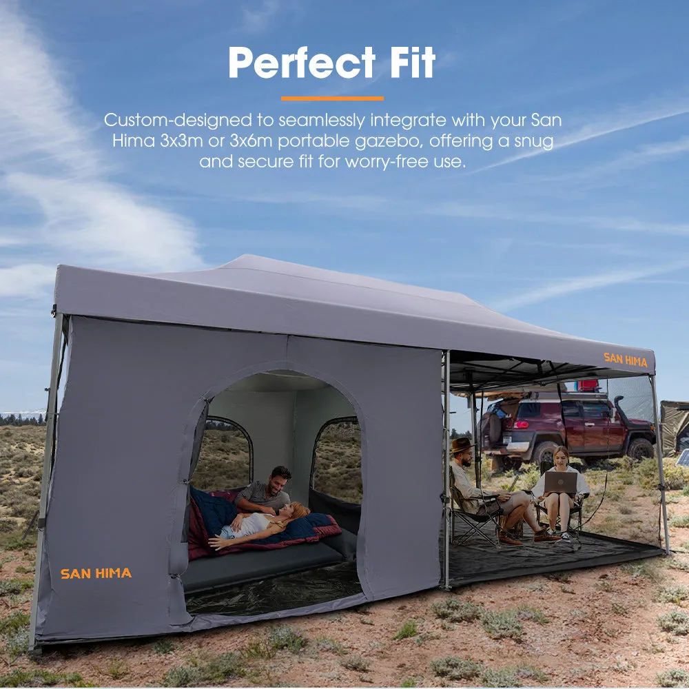 San Hima Portable Gazebo Inner Tent Waterproof 3m x 3m Zippered Outdoor Camping