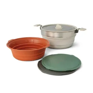 Sea To Summit Detour Essentials Camp Kitchen 4 Piece Kit  (5L Pot Set with Colander and Cutting Boards)