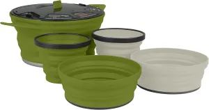 Sea to Summit X-Pot 5-Piece Cookware Set for Backpacking and Camping, Olive/Sand