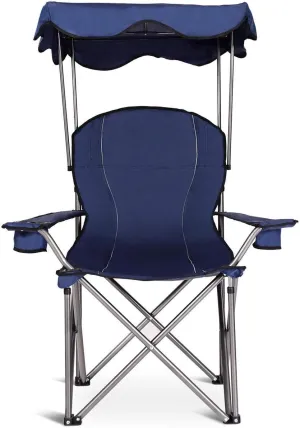Seleq Blue Portable Folding Beach Canopy Chair with Cup Holder