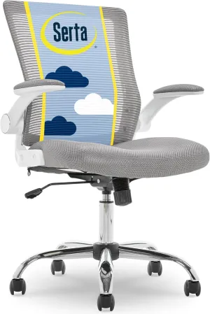Serta Creativity Ergonomic Mesh Office Chair, Computer Desk Chair, Adjustable Armrest with Mid-Back Lumbar Support, Gray