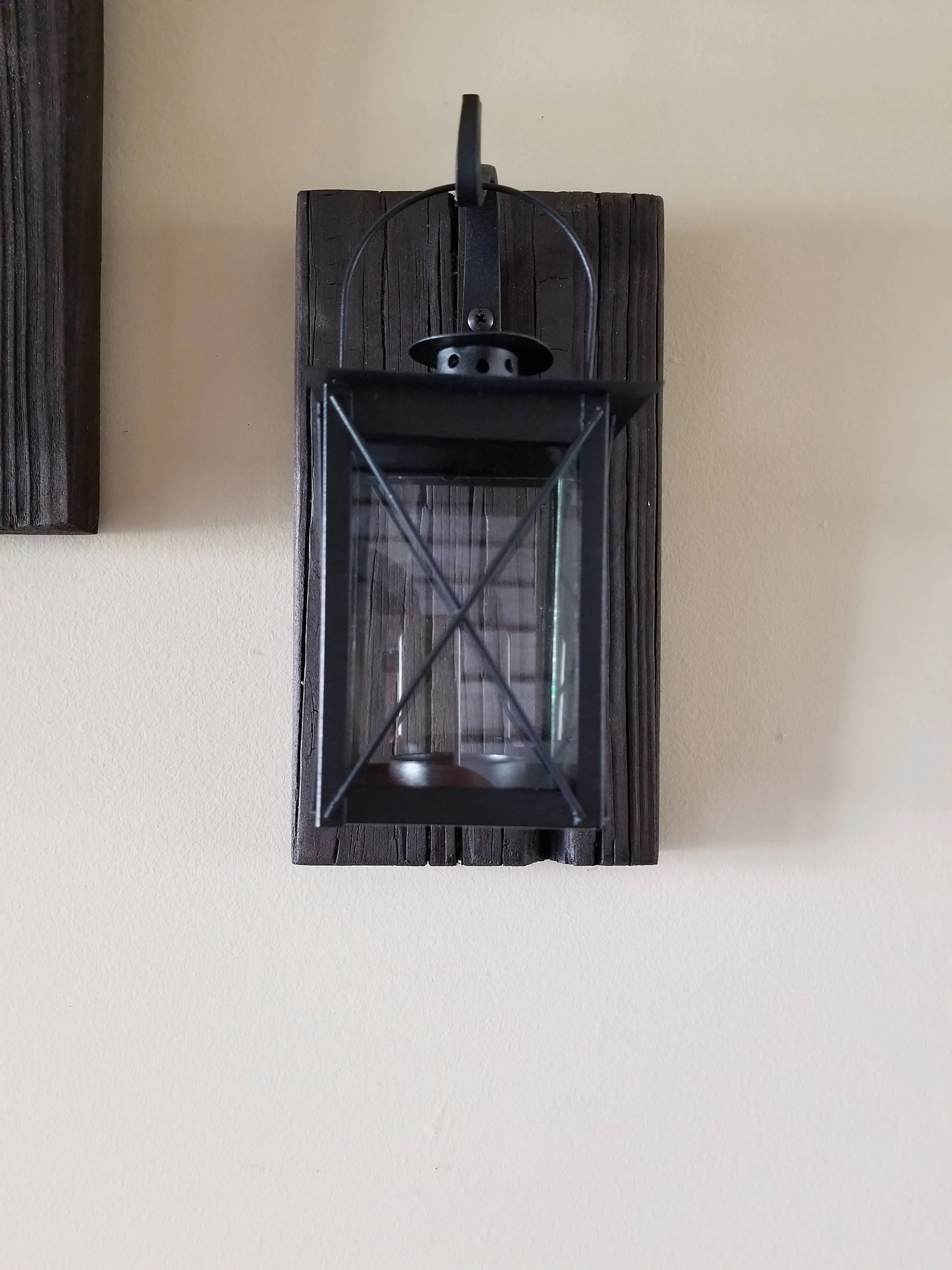 Set of 2 SMALL Rustic Wall Mounted Lantern Sconces