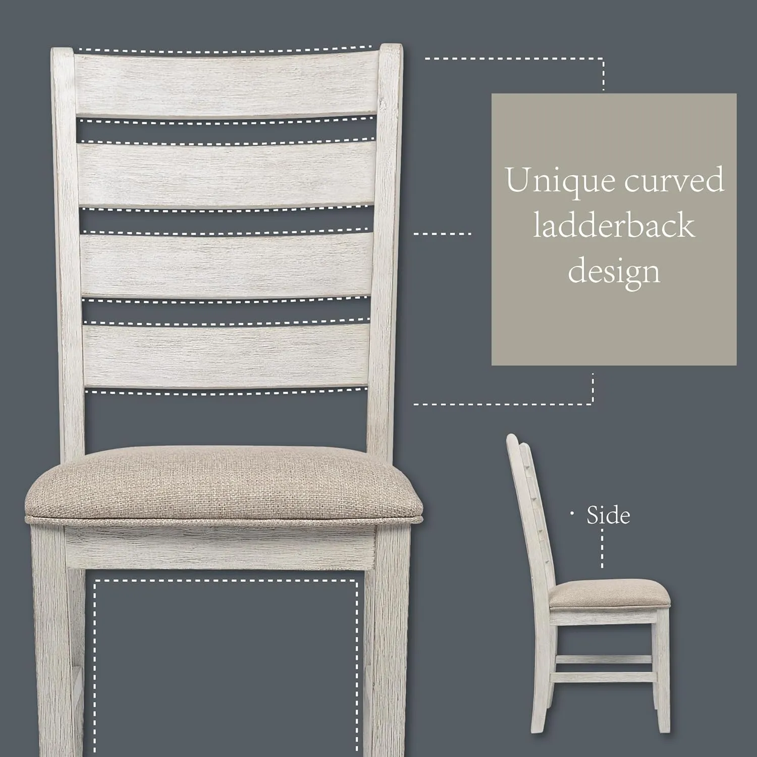 Signature Design by Ashley Skempton Modern Farmhouse Dining Room Chair, 2 Count, Whitewash