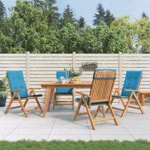 Sillas De Patio Camping Chair Lawn Chairs Outdoor Patio Chairs - Reclining Patio Chairs with Cushions 4 pcs Solid Wood Teak for Park Campsites Garden Beaches