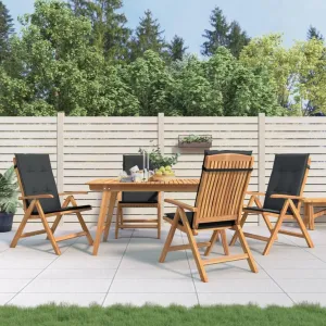 Sillas De Patio Camping Chair Lawn Chairs Outdoor Patio Chairs - Reclining Patio Chairs with Cushions 4 pcs Solid Wood Teak for Park Campsites Garden Beaches