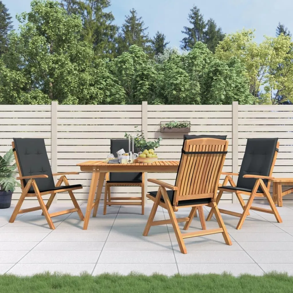 Sillas De Patio Camping Chair Lawn Chairs Outdoor Patio Chairs - Reclining Patio Chairs with Cushions 4 pcs Solid Wood Teak for Park Campsites Garden Beaches