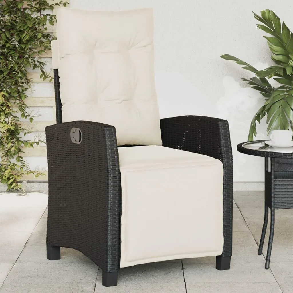 Sillas De Patio Dining Chairs Outdoor Chairs Outdoor Patio Chairs - Reclining Patio Chairs 2 pcs with Footrest Black Poly Rattan for Beaches Park Garden Terrace
