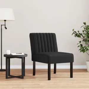 Slipper Chair Stylish Upholstered Velvet Seating, Comfortable Backrest and Padded Seat, Modern Design, Black