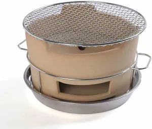 Small Round Clay Charcoal Stove, Clay Grilling Stove, Ceramic Fire Pit, Portable Tabletop Pottery Stove, Outdoor BBQ Package, for Camping or Home (One Color M)