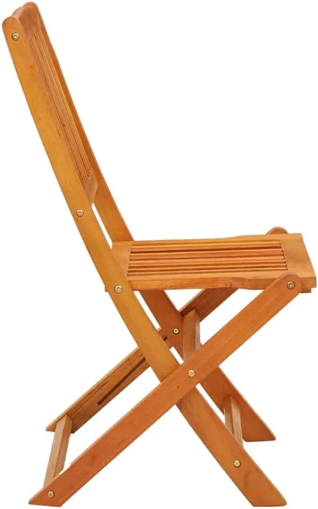 Solid Eucalyptus Wood Folding Patio Chairs 2 Pack Outdoor Furniture for Garden, Poolside, Camping Foldable Oil-Finished Wooden Chairs