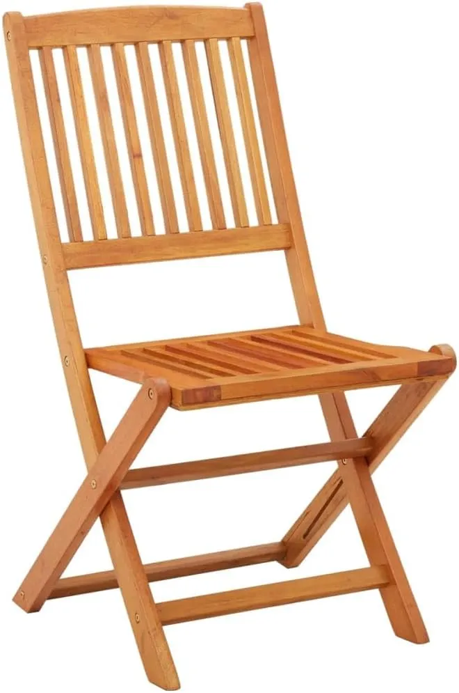 Solid Eucalyptus Wood Folding Patio Chairs 2 Pack Outdoor Furniture for Garden, Poolside, Camping Foldable Oil-Finished Wooden Chairs