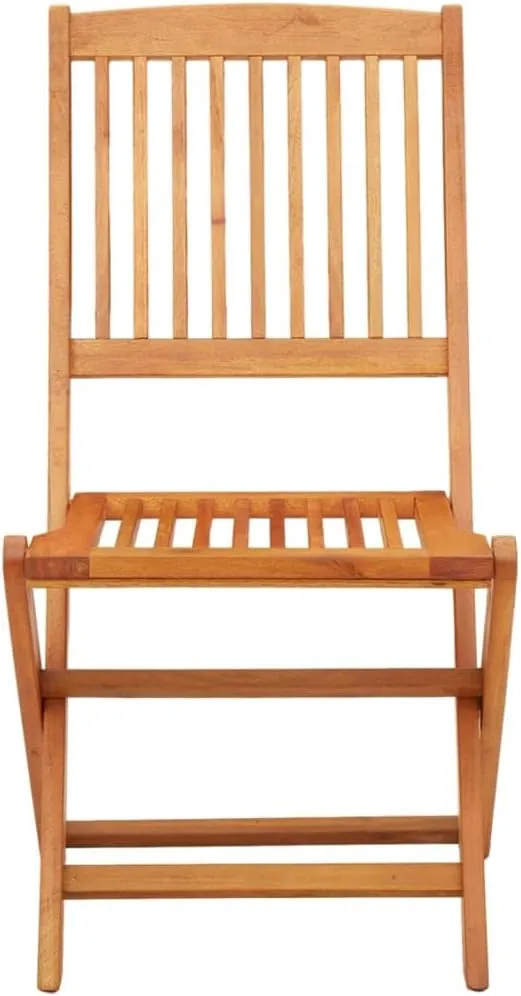 Solid Eucalyptus Wood Folding Patio Chairs 2 Pack Outdoor Furniture for Garden, Poolside, Camping Foldable Oil-Finished Wooden Chairs