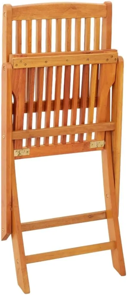 Solid Eucalyptus Wood Folding Patio Chairs 2 Pack Outdoor Furniture for Garden, Poolside, Camping Foldable Oil-Finished Wooden Chairs