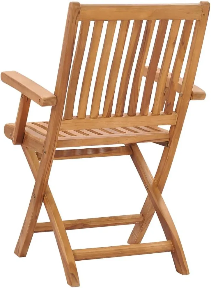 Solid Teak Wood Folding Patio Chairs 2-Pack, Foldable Outdoor Lounge Chairs with Smooth Sanded Finish, Weather-Resistant Wooden Furniture for Backyard Poolside Beach Camping