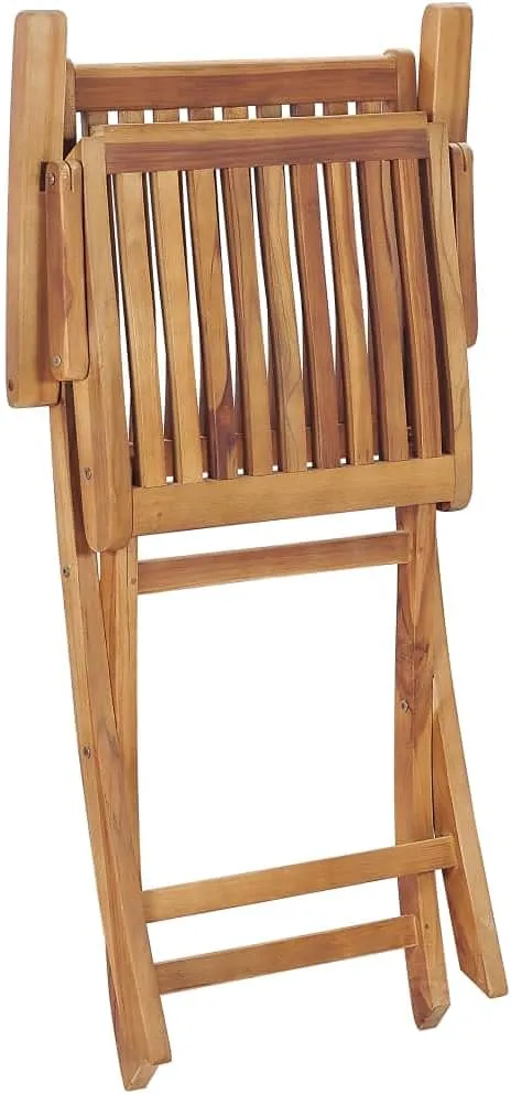 Solid Teak Wood Folding Patio Chairs 2-Pack, Foldable Outdoor Lounge Chairs with Smooth Sanded Finish, Weather-Resistant Wooden Furniture for Backyard Poolside Beach Camping