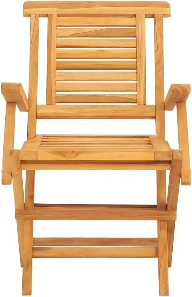 Solid Teak Wood Folding Patio Chairs Set of 2, 22"x24.8"x35.4" Outdoor Lounge Chairs with Slatted Design for Poolside Camping Beach Backyard