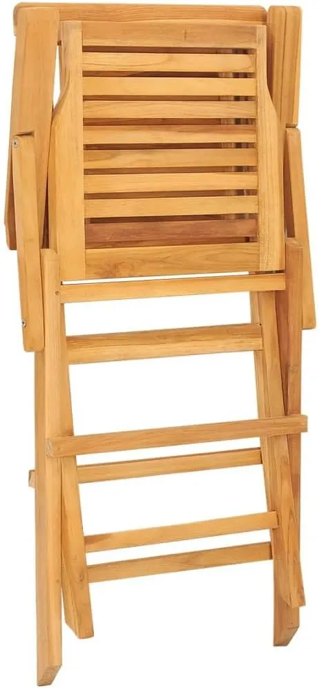 Solid Teak Wood Folding Patio Chairs Set of 2, 22"x24.8"x35.4" Outdoor Lounge Chairs with Slatted Design for Poolside Camping Beach Backyard
