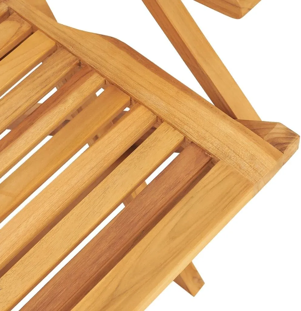 Solid Teak Wood Folding Patio Chairs Set of 2, 22"x24.8"x35.4" Outdoor Lounge Chairs with Slatted Design for Poolside Camping Beach Backyard