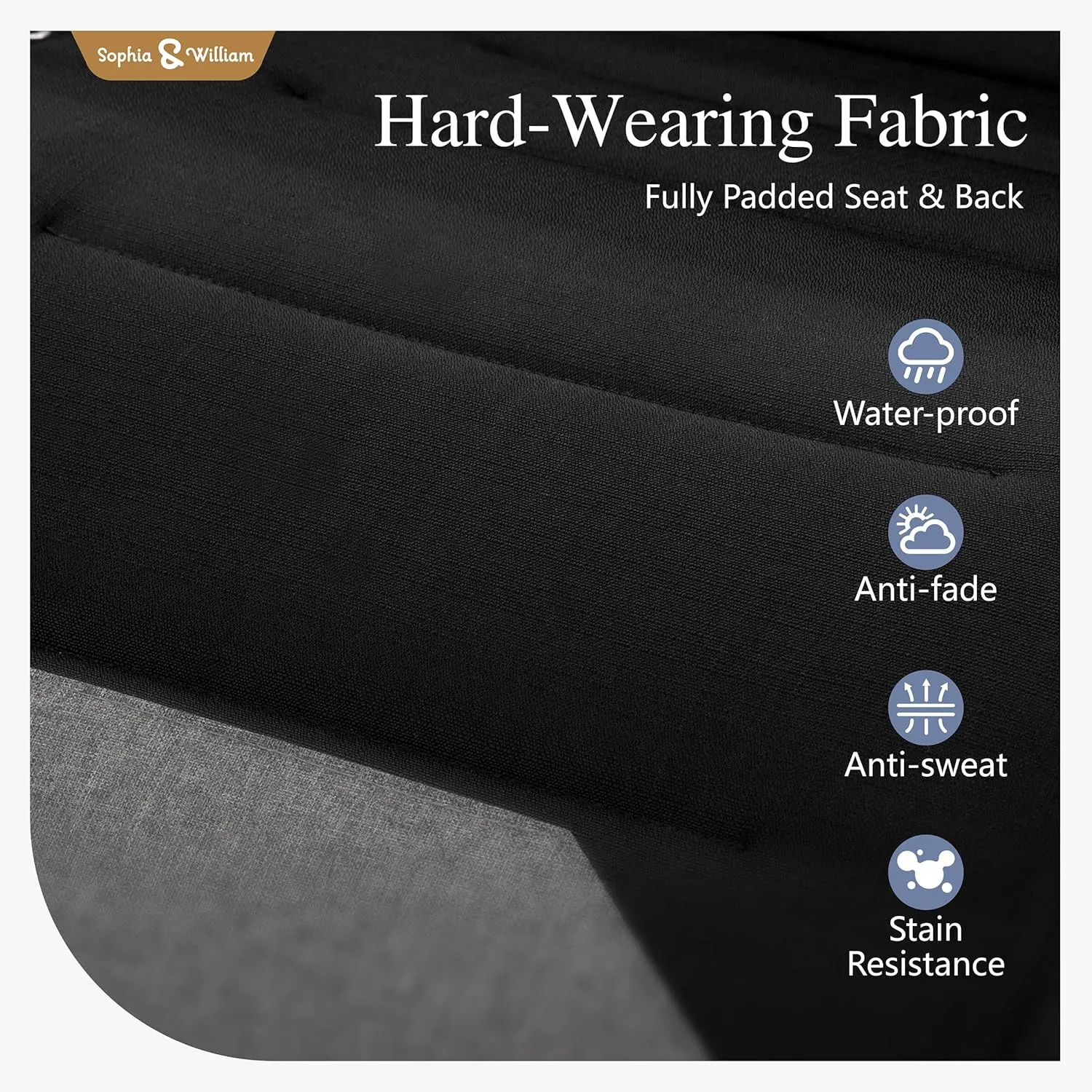 Sophia & William Padded Zero Gravity Chair Oversize Lounge Chair with Free Cup Holder, Supports 350 LBS (Black)