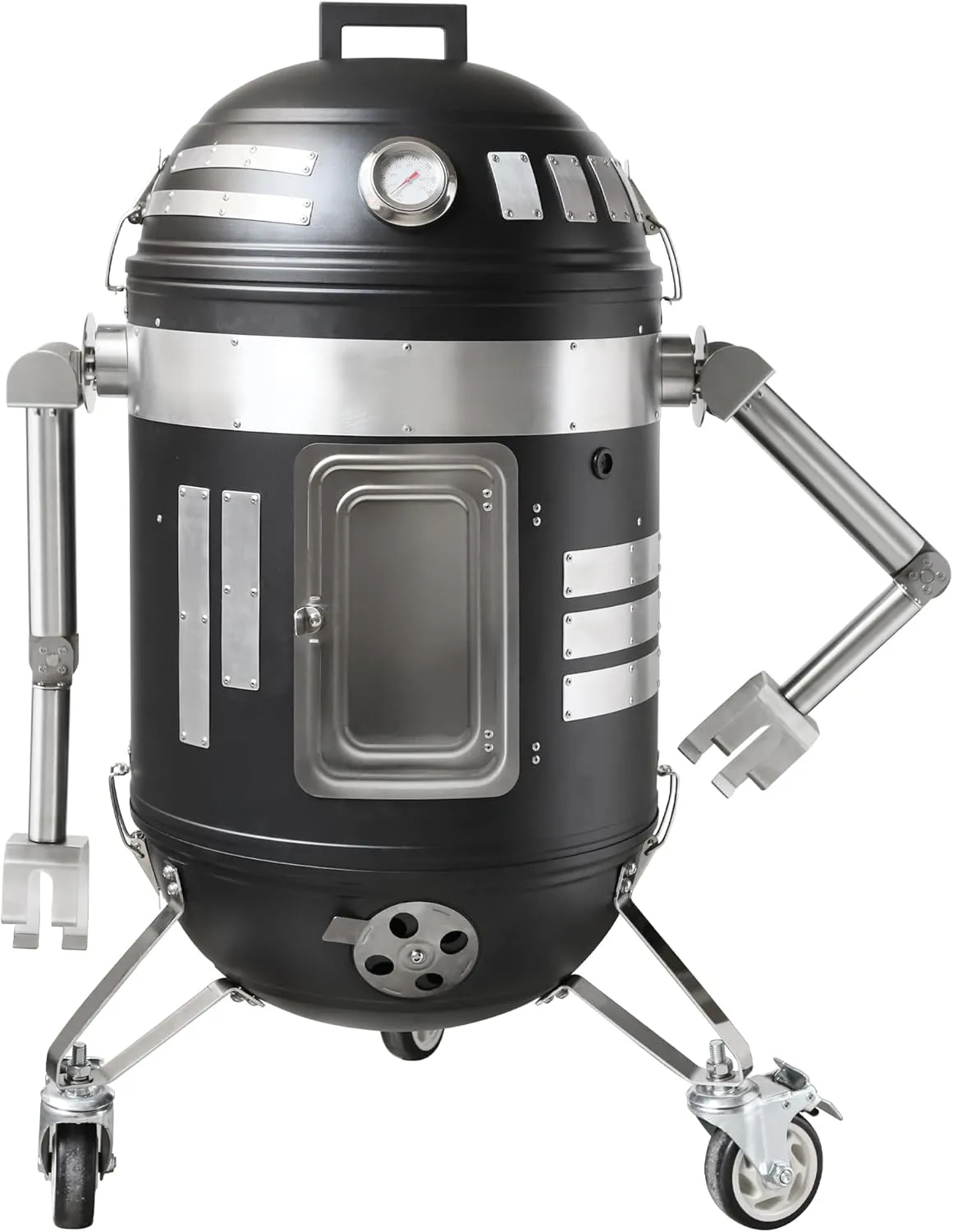 SPACEBOT Seiris Smoker Grill, Charcoal Barbecue Grill, Portable 3 in 1 Smoker for Garden Camping, Outdoor Cooking and Grilling