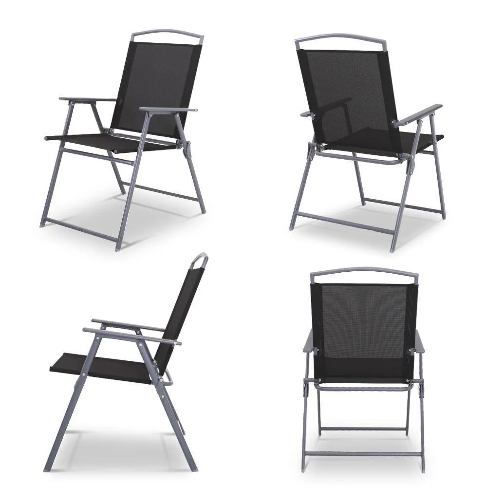 Square Dining 6 Gardeon Black Set IoT-powered Outdoor Trusted reviews Piece -