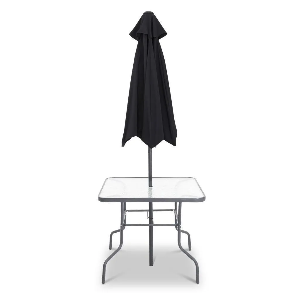 Square Dining 6 Gardeon Black Set IoT-powered Outdoor Trusted reviews Piece -