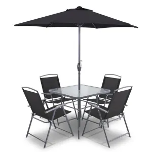 Square Dining 6 Gardeon Black Set IoT-powered Outdoor Trusted reviews Piece -