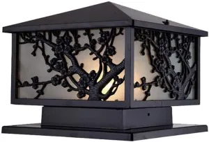 Square Outdoor Gate Column Light European Lighthouse Waterproof Pillar Lanterns Pedestal Lamp Glass Aluminium Post Pole Lamps Courtyard Garden Villa Lawn Landscape Street(One Color-25 * 35Cm)