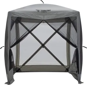 ST400SL Easy Pop-Up, Portable Screen Tent, Waterproof, UV-Resistant 4-Person Camping and Outdoors Screen Tent with Mesh Windows, Slate Grey, 72"x72"